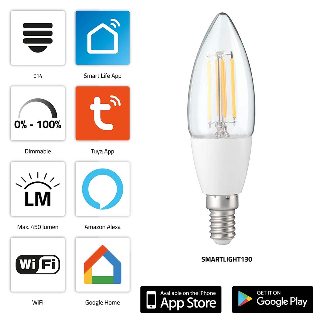 Smart Wifi Filament Led Lamp Alecto Smartlight130