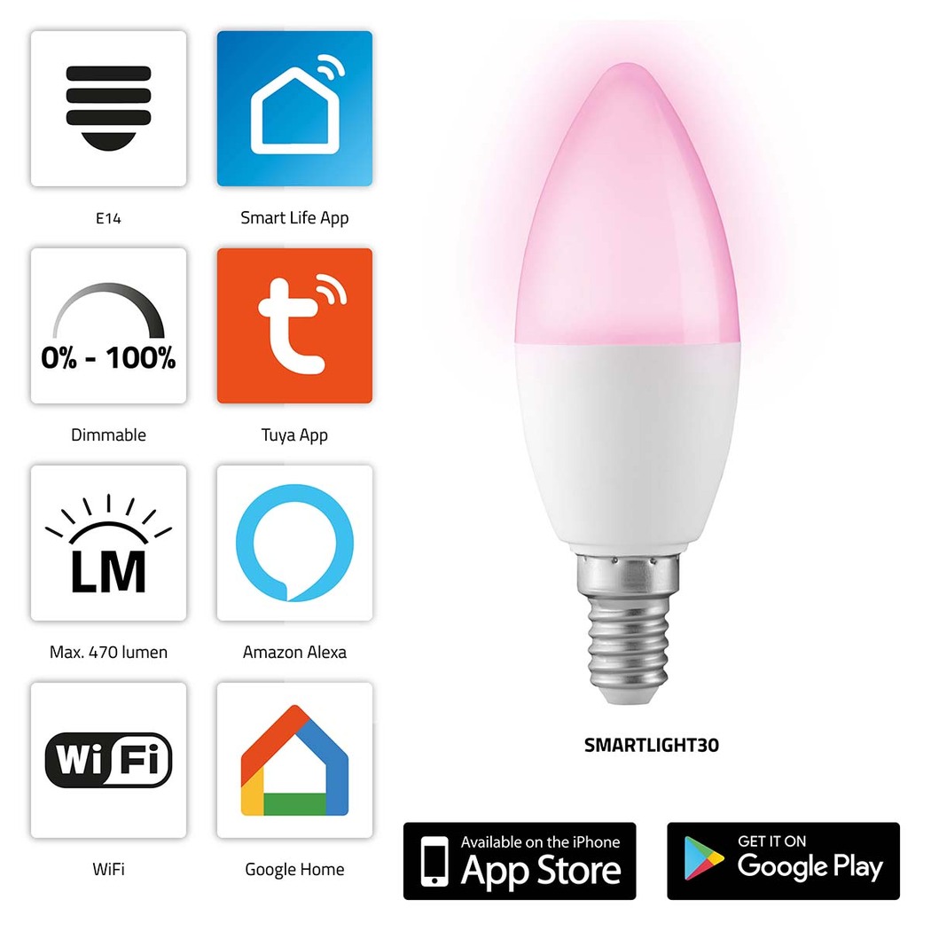 Smart Wifi Kleuren Led Lamp Alecto Smartlight30